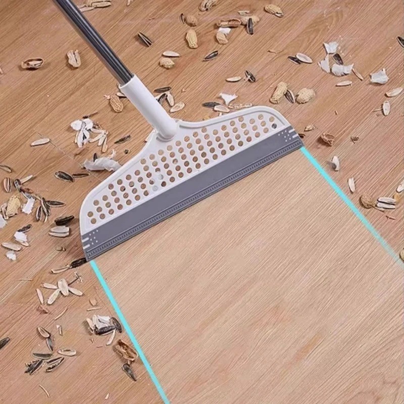 Silicone Floor Squeegee Broom Extendable Glass Window Shower Water Scraper Mop