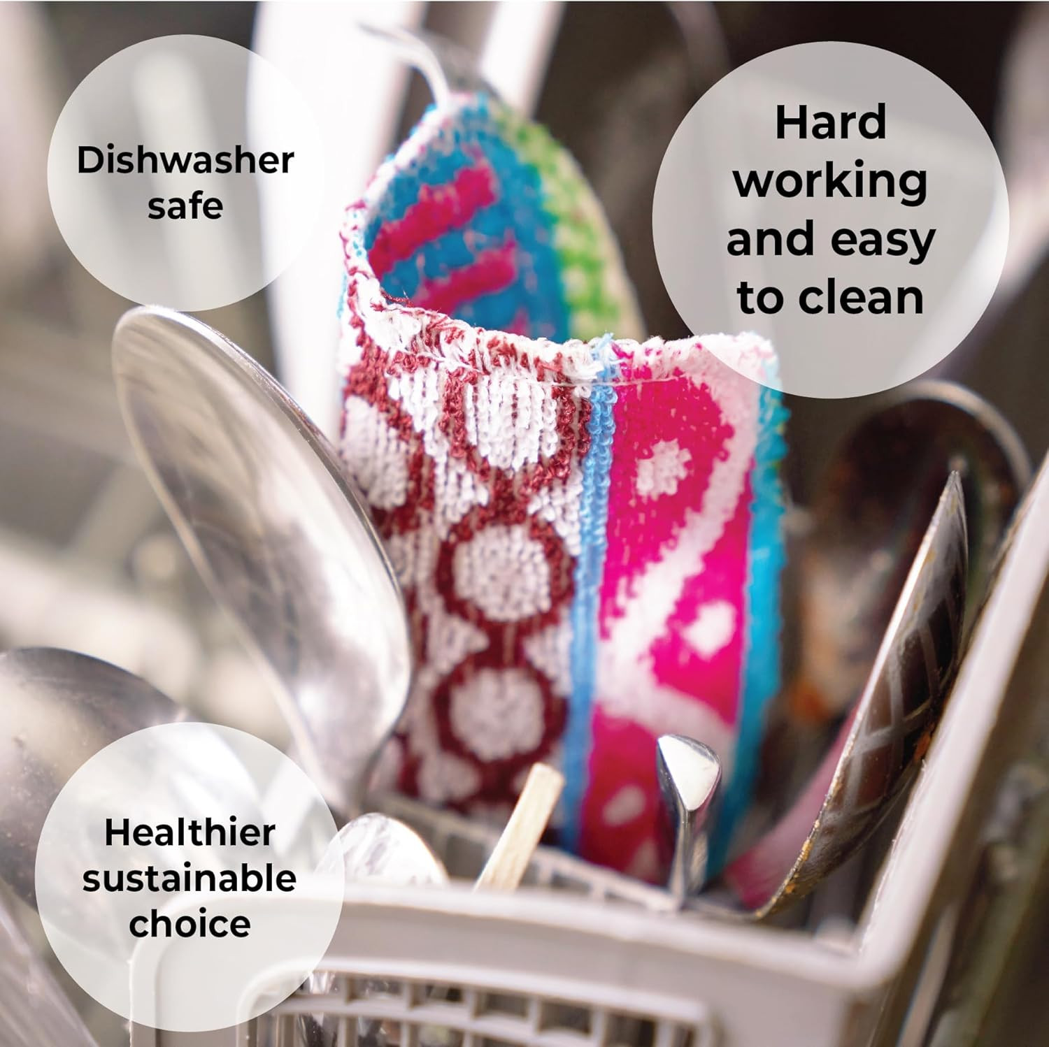 Scrub, 4-Pack Reusable, Non-Scratching Dish Scrubber for Kitchen and Household C