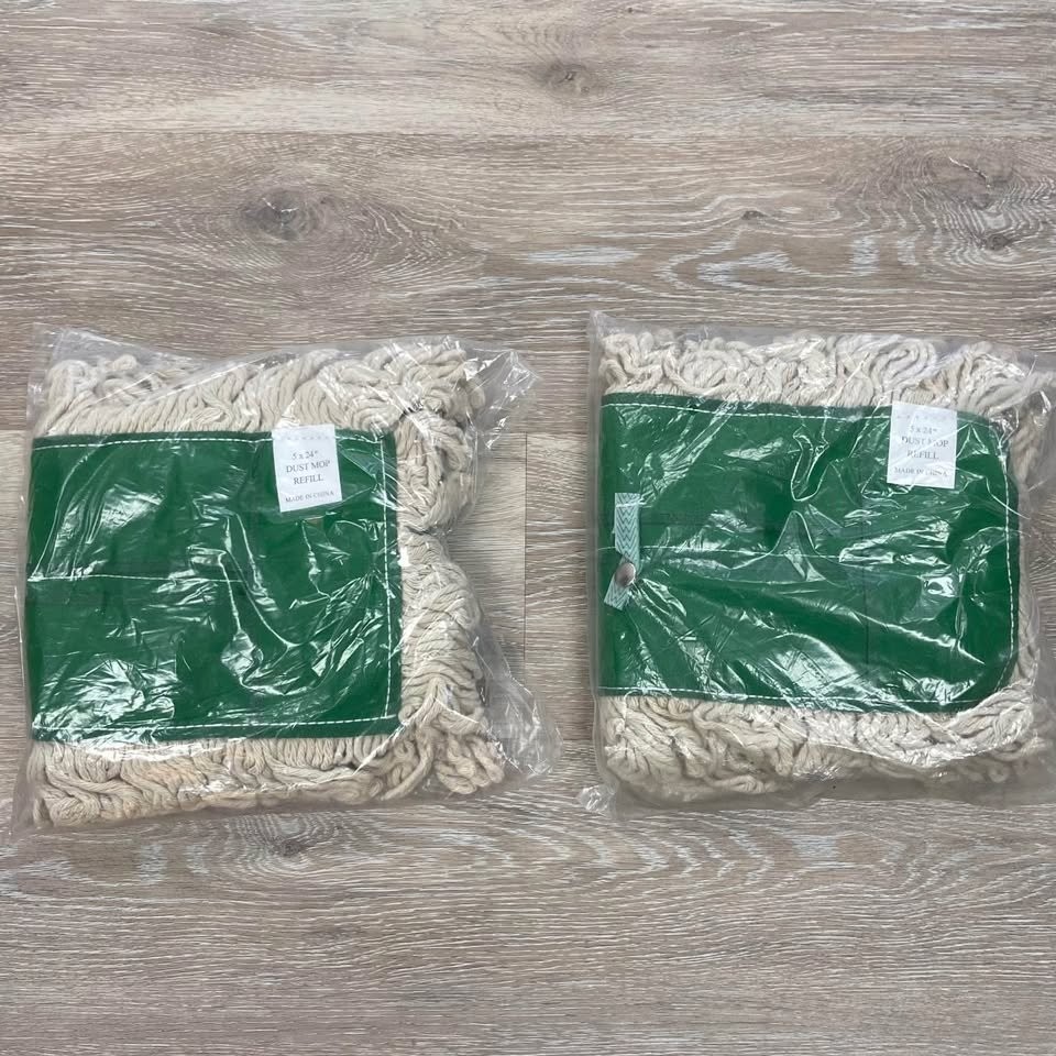 Brand New Set of 2 for $10 Dust Mop Head Replacements Refills 24” x 5”