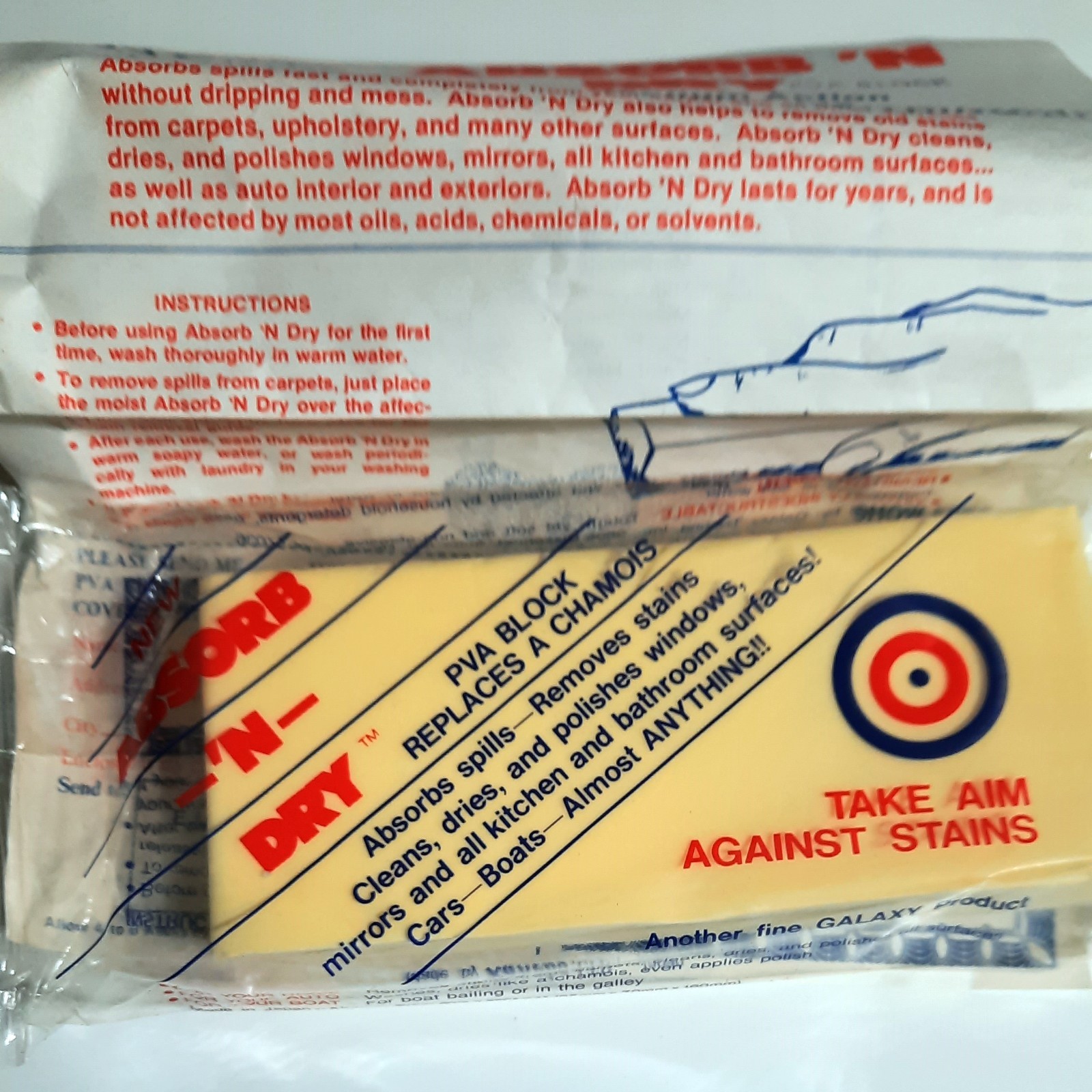 Vintage Absorb N Dry As Seen TV PVA Sponge Block Kanebo Japan w Instructions