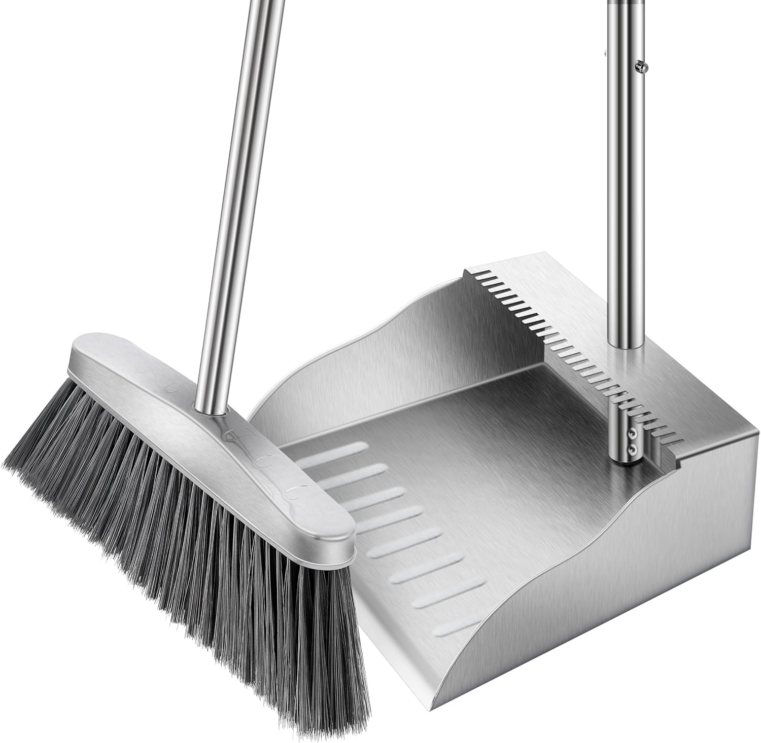 Metal Broom with Dustpan Combo Set-Long Handle Broom with Dustpan,Heavy Duty