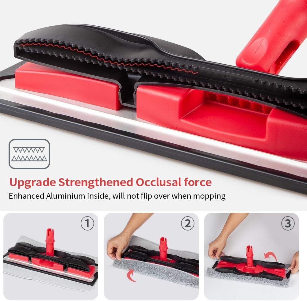 Microfiber Floor Mop with 4 Washable Pads Extendable Handle for Hardwood Tile…