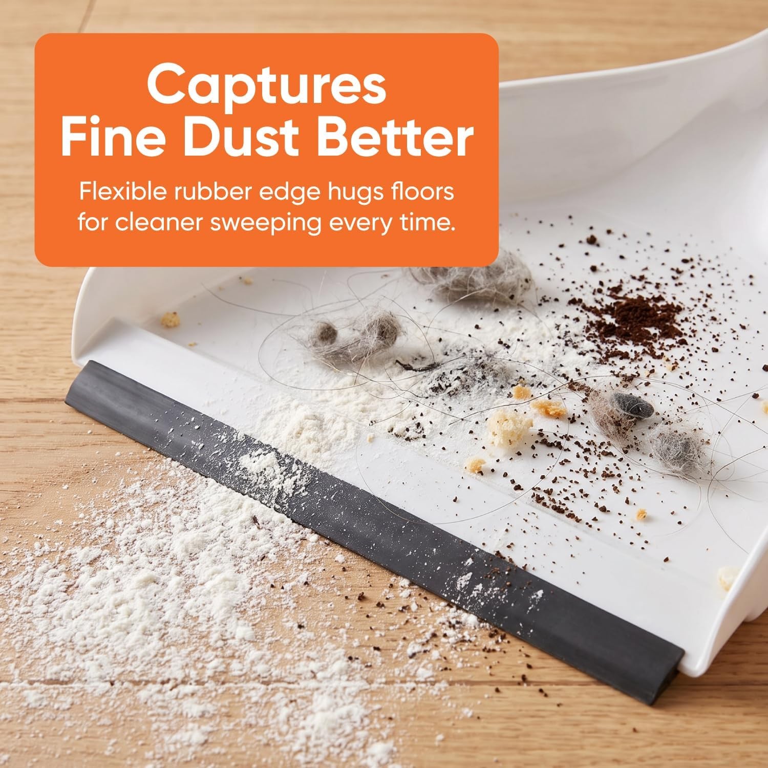 Clip-On Dustpan – Heavy Duty Plastic Easy Grip Clip-On Dust Pan with Rubber