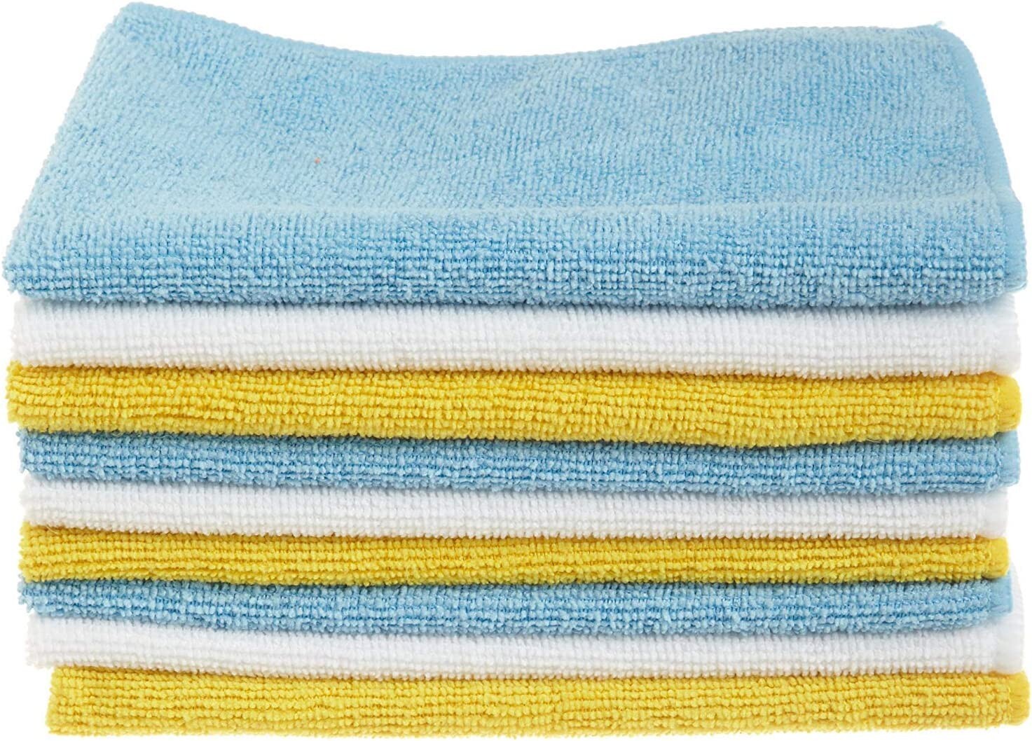 Blue & Yellow Microfiber Cleaning Cloth MultiPurpose Cleaning Multicolor 24 pcs