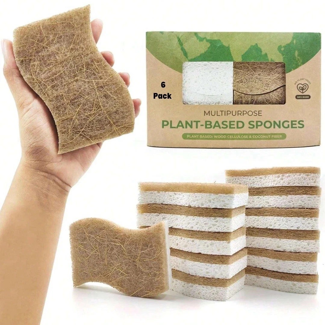 12pcs Kitchen Sponge Natural Biodegradable Eco-Friendly Dish Sponges for Kitchen
