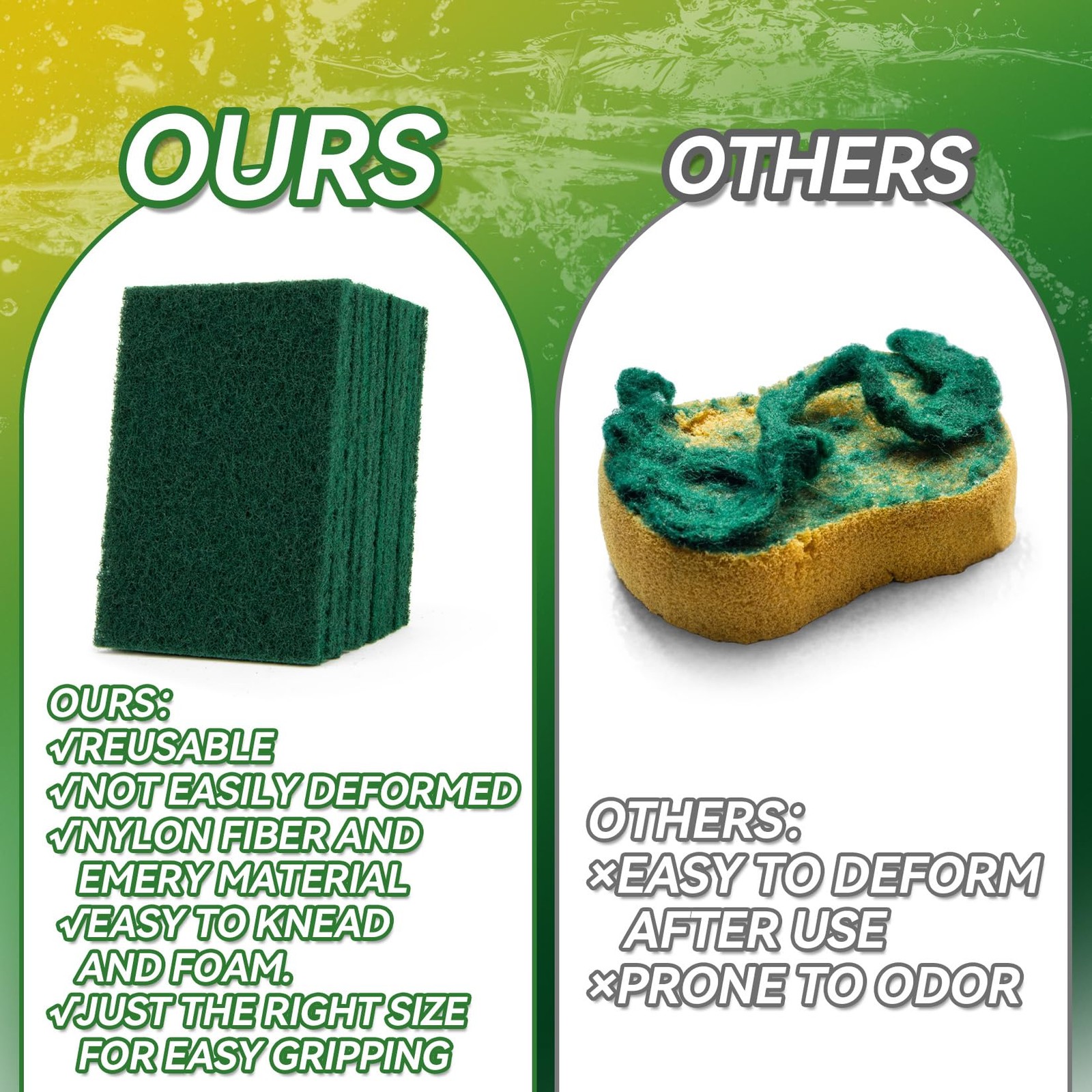 Heavy Duty Scouring Pad – 10PCS Scouring Pads for Heavy Duty Cleaning Scrubbing