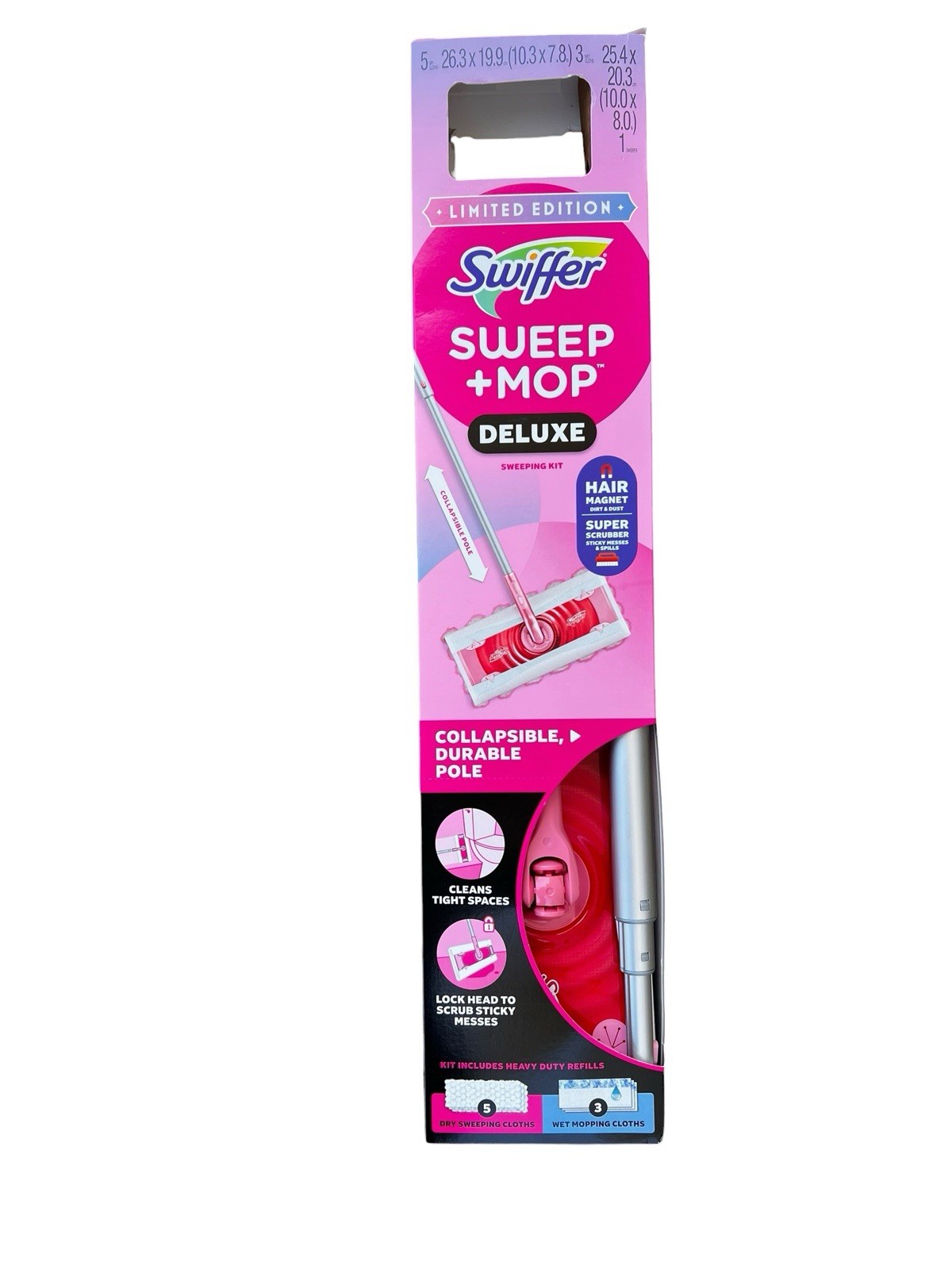 Swifter Wicked PINK Sweep & Mop Deluxe 2-in1 Kit Limited Edition HTF