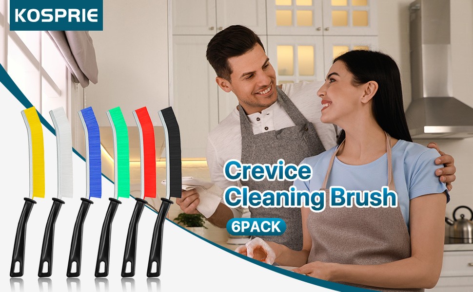 6Pcs Hard Bristle Crevice Cleaning Brush, Multifunctal Premium Crevice