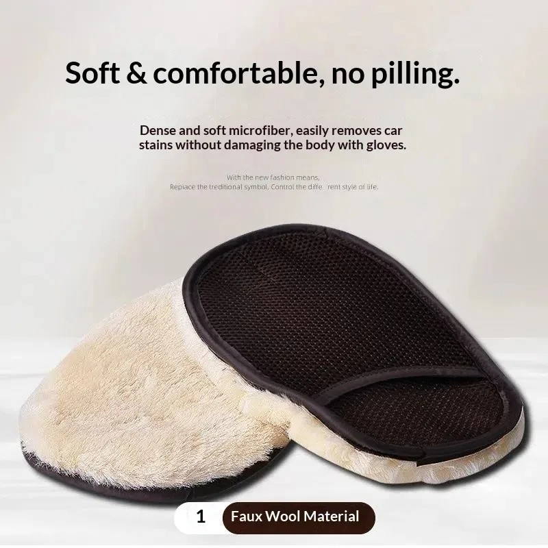 Thick Fleece Car Wash Glove Cleaning Mitt Waxing Detailing Maintenance Tool Set