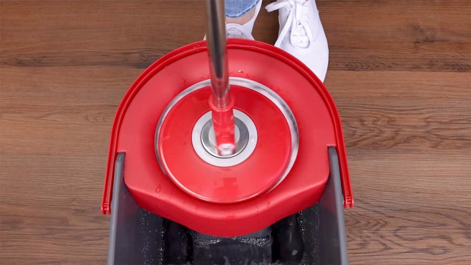 SIMPLI-MAGIC 79349 Spin Mop Cleaning System with 3 Microfiber Mop Heads