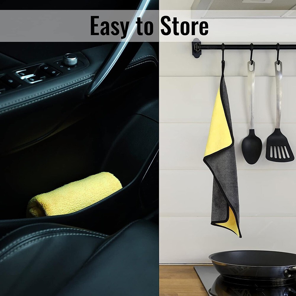 4x Microfiber Cleaning Cloth Extra Thick Rag Car Wash Polishing Detailing Towel