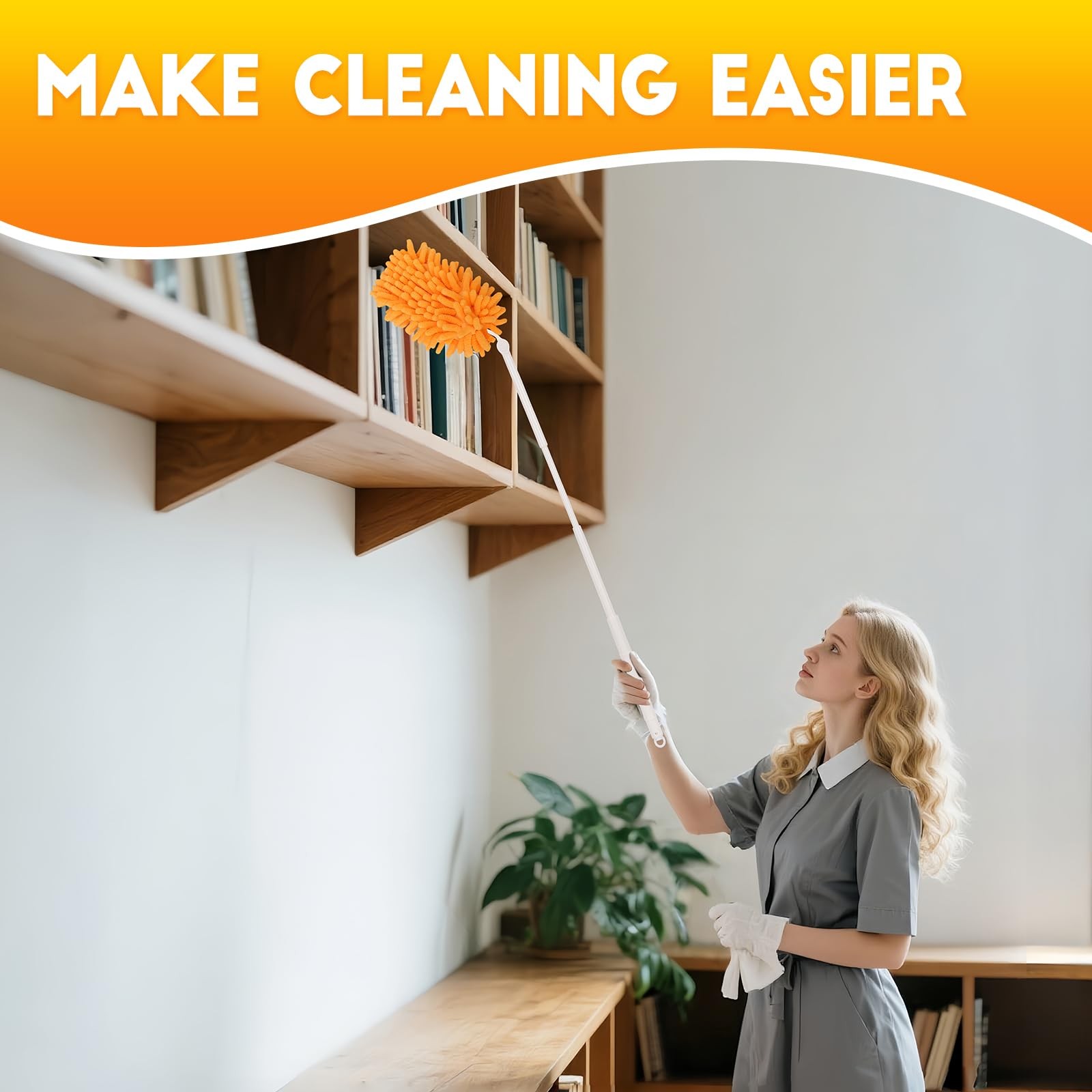 8 Pack Reusable Duster Refill Compatible with Swiffer Hand 8PCS, Yellow