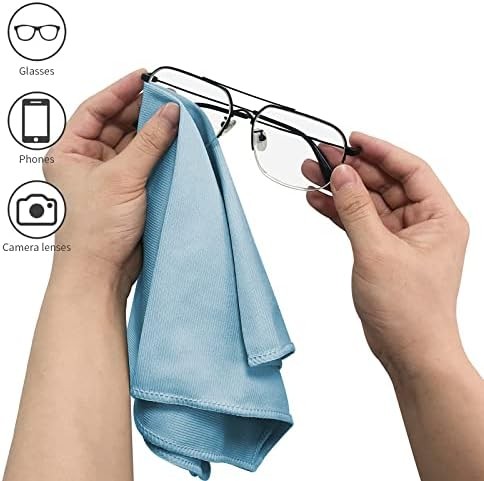 Puomue 6 Pack Microfiber Glass Cleaning Cloth, 16 Inch X 16 Inch, Lint Free Quic