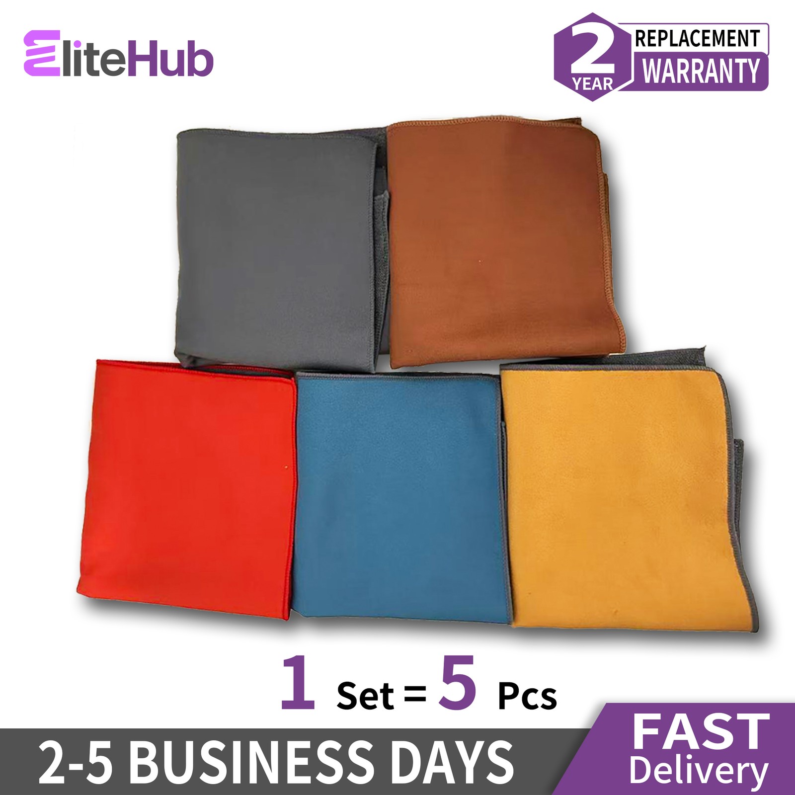 5PCS Microfiber Cleaning Cloth Towel Rag Car Polishing Auto Detailing No Scratch