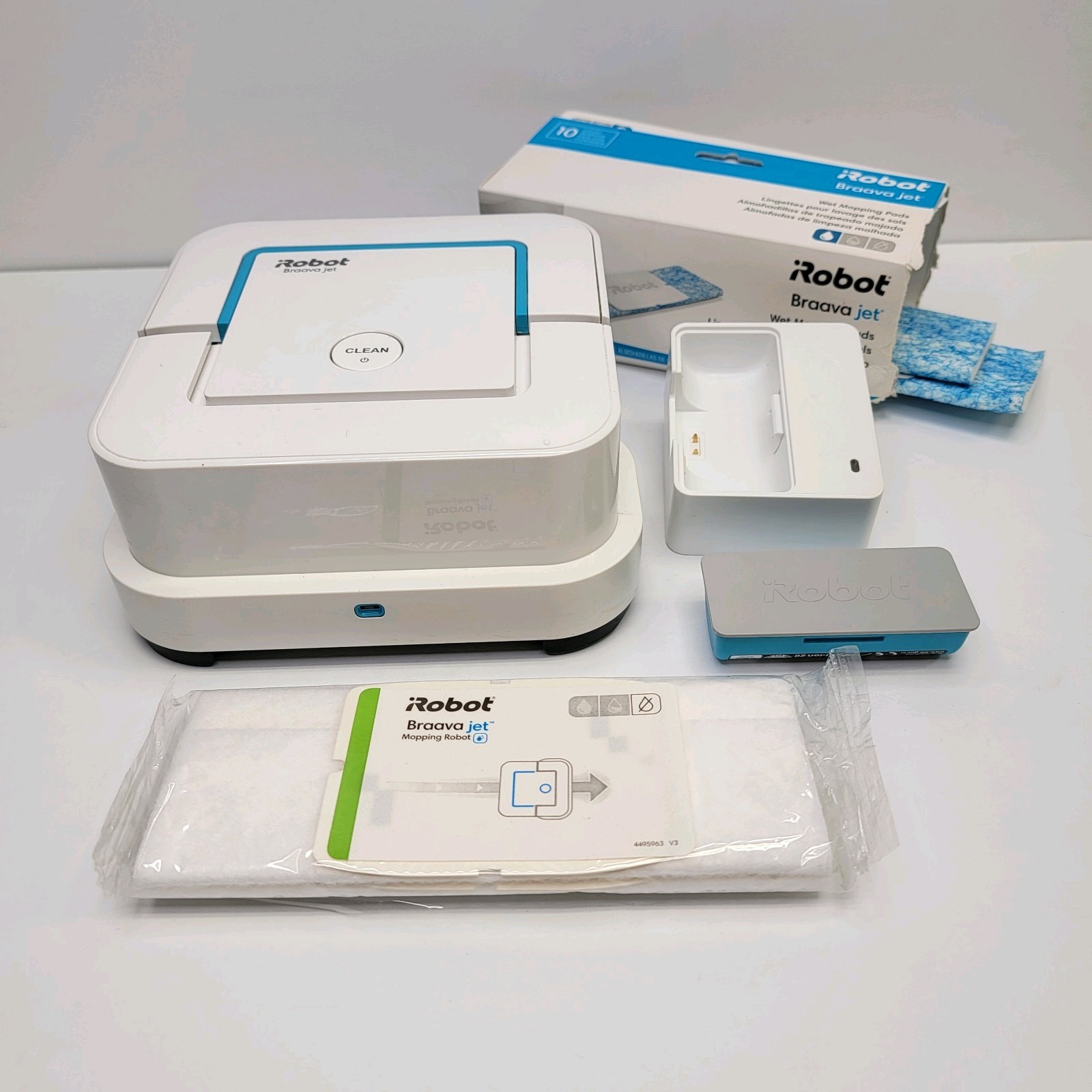 NICE – iRobot Braava Jet 240 Robot Mop Wet/Damp/Dry WITH Pads Battery & Charger