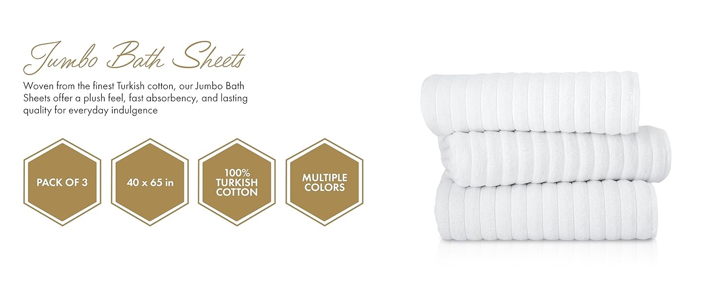 CTT Luxury 6 Piece Towel Set, 100% Turkish Cotton, Quick Drying, Highly