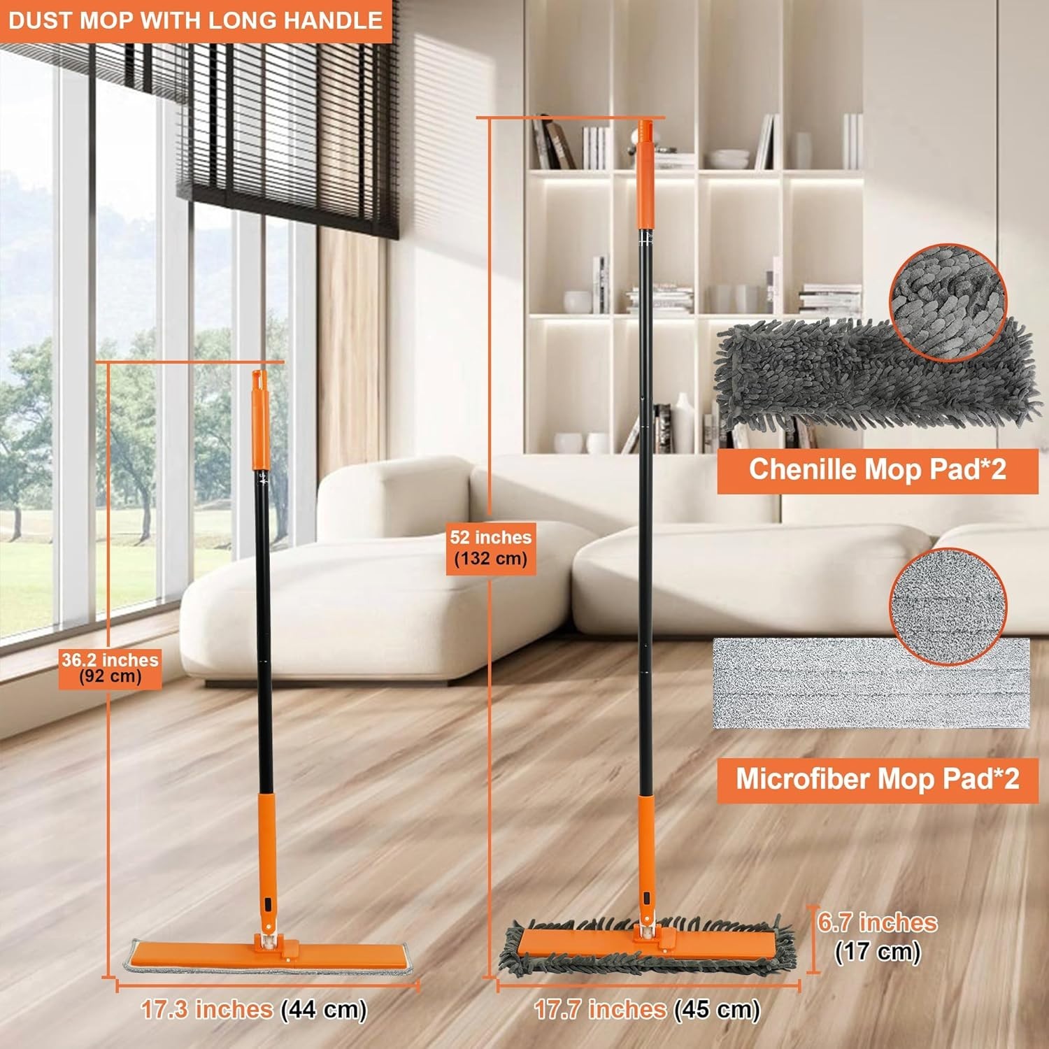 Effective Floor Dust Mop with Hang Hook – Perfect for Vinyl & Tile Cleaning