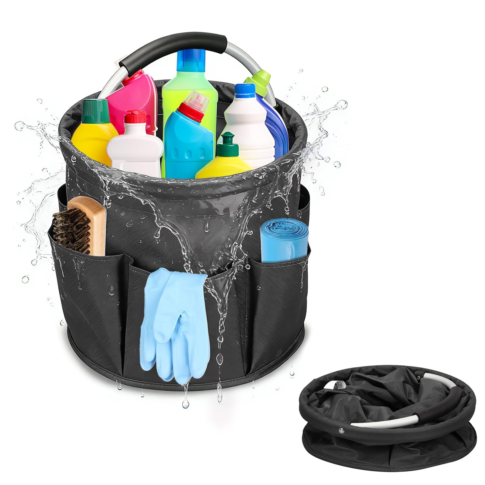 Cleaning Caddy for Cleaning Supplies, 17L Cleaning Supply Caddy with Handle F
