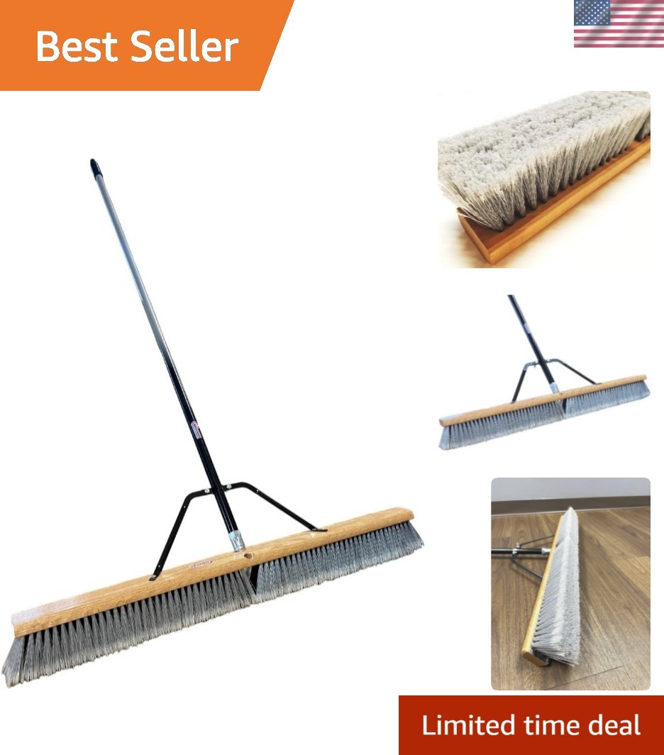 Pbsa36004 Heavy Duty 36″ Smooth-Surface Push Broom with Silver/Black Handle