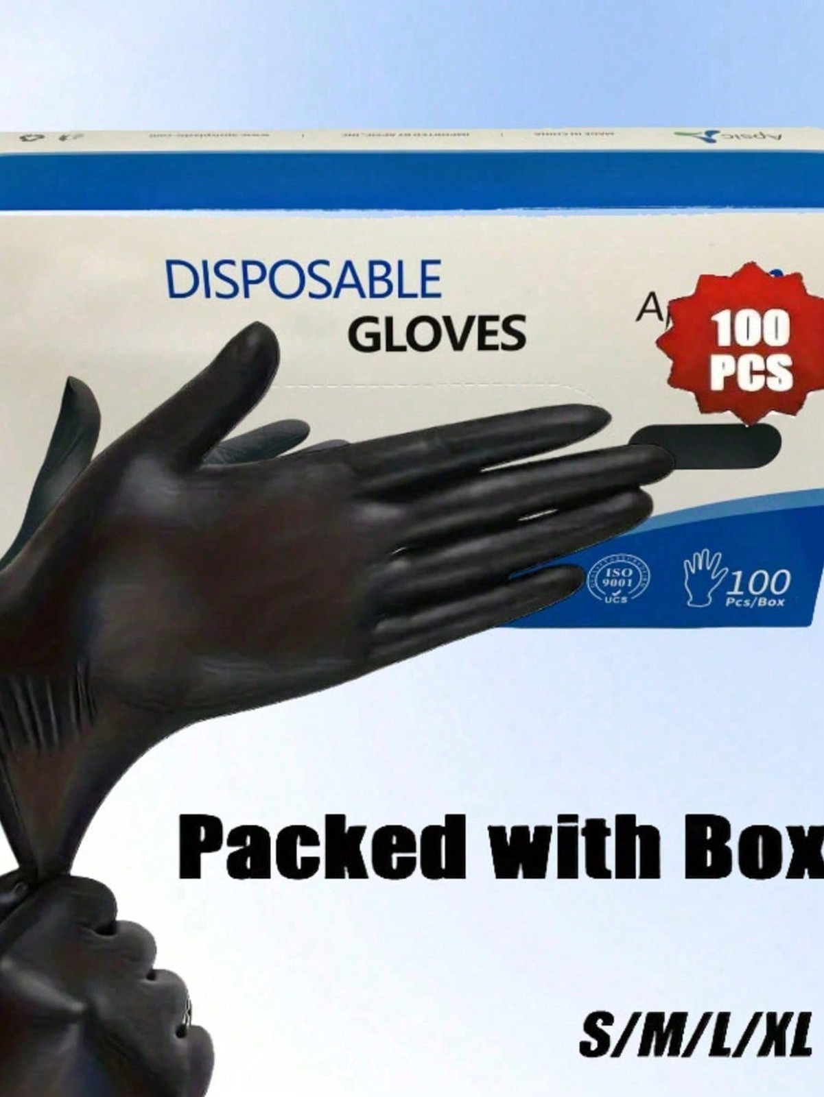 1 Box 100pcs Nitrile Gloves Waterproof Durable Household Kitchen Dishwashing