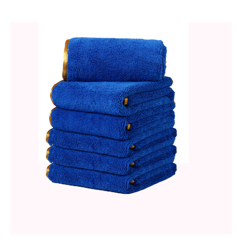 6 Pcs Microfiber Cleaning Cloth Blue 16″x24″ 380 GSM Large Towels Lint Free