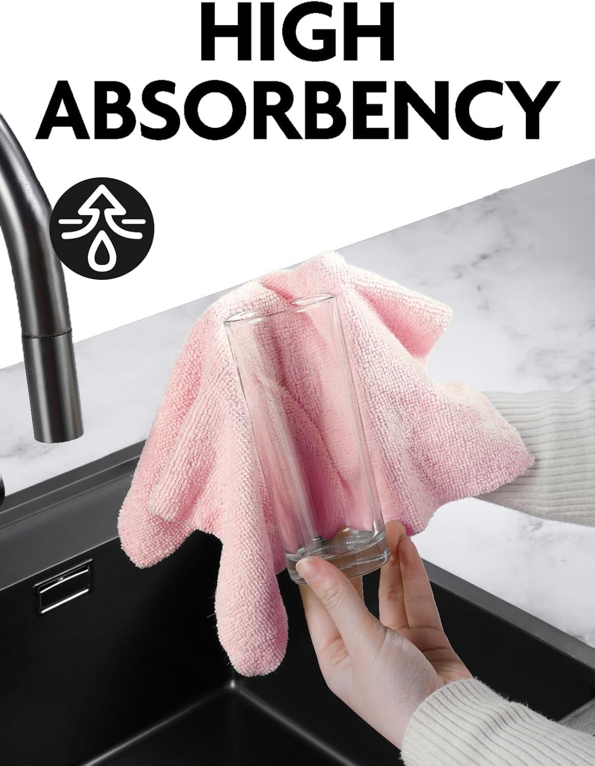 New Microfiber Cleaning Cloth Roll 75 Pack Reusable Washable Towels Pink 12×12