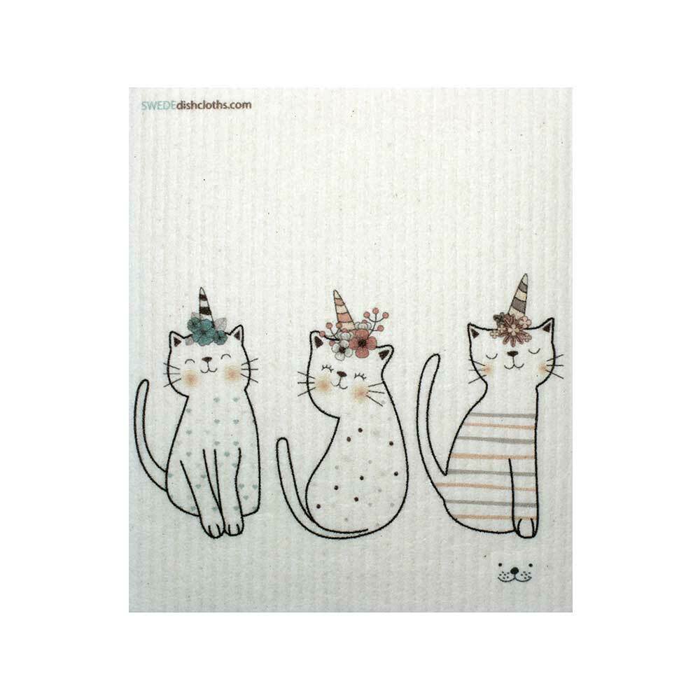 Mixed Caticorn Set of 3 cloths Swedish Dishcloths (one of each design)