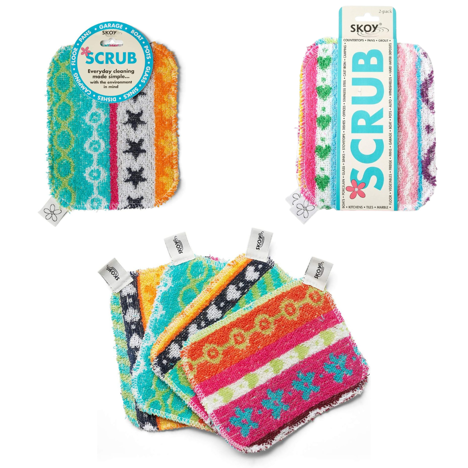 Skoy Scrub Reusable Dish Scrubber | Non Scratch Kitchen Cleaning Pad Multi Pack