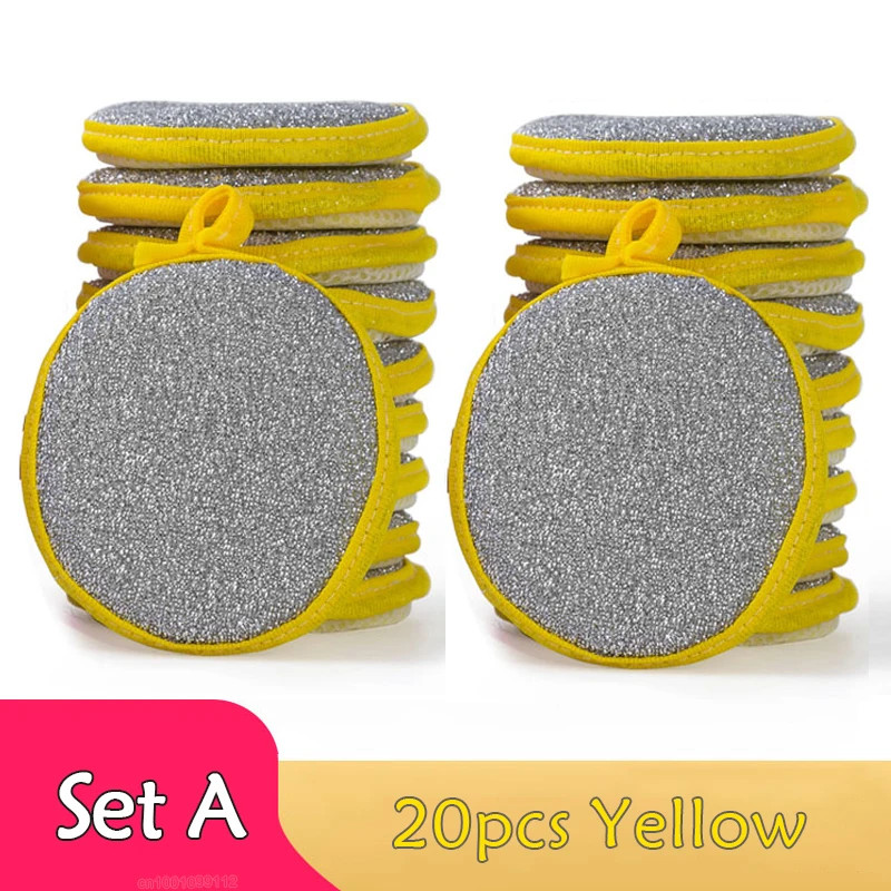 5/10/20Pcs Double Side Dishwashing Sponge Dish Washing Brush Pan Pot Dish Wash S