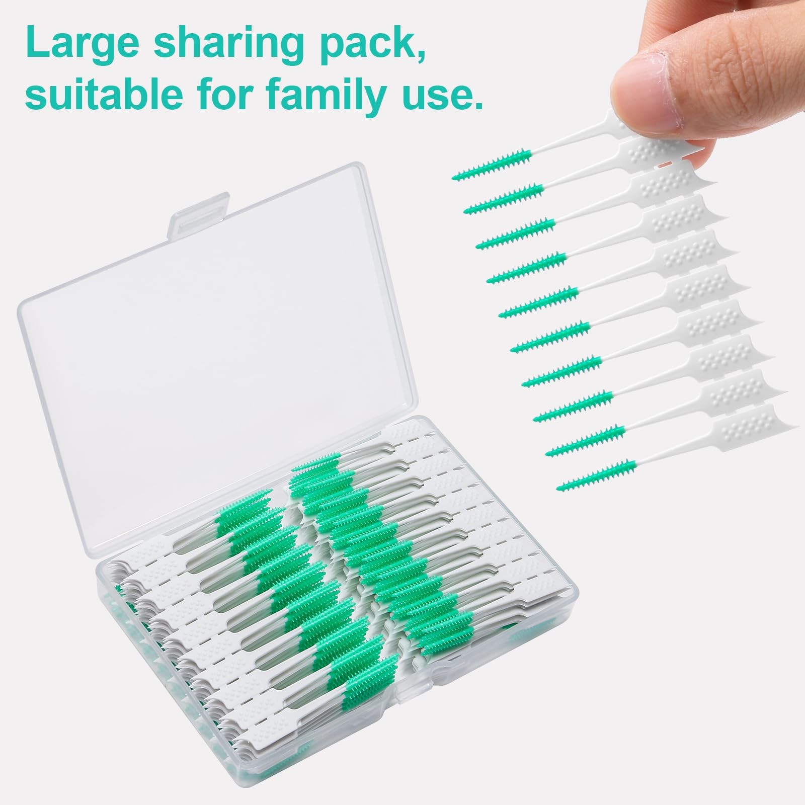 ACSKD 300 Pieces Interdental Brushes,Braces 1 Count (Pack of 300), Green