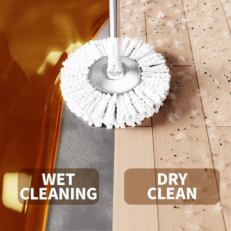 360° Spin Mop and Bucket with Wringer Set Spinning Mop System 3 Mop Refill