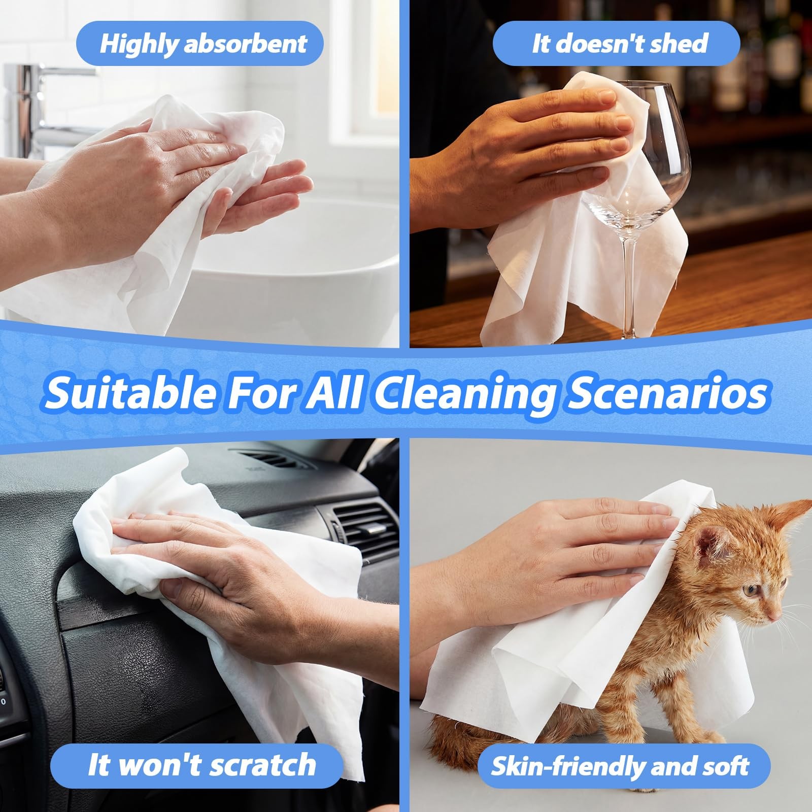 60 Pack Terry Cloth Towels for Cleaning, 14″ x 17″, 100% Cotton Washable Heav…