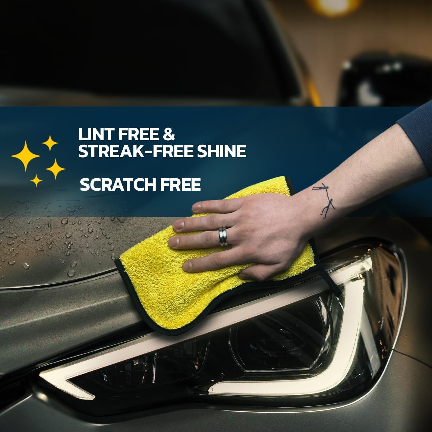 Microfiber Cleaning Cloth for Cars 12″ X 12″ Quick Drying 3 Pack towel