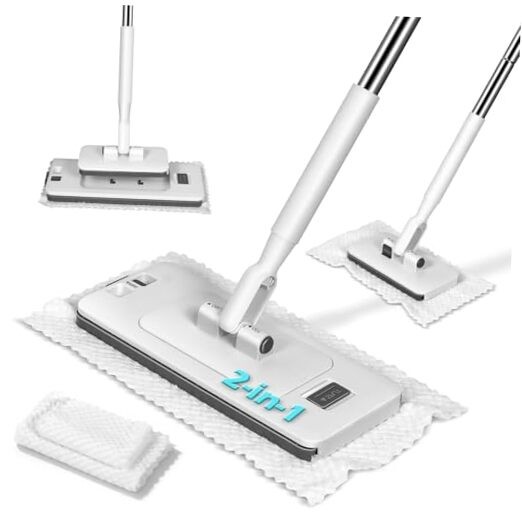 Disposable Dust Mop with Mini Sweeper Mop,2-in-1 Disposable White(11″*4.5″)