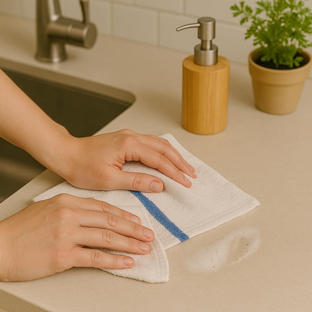 ZUPERIA Bar Mop Towels – 12 Pack (16″x19″) – 100% Cotton High Absorbency Kitc…