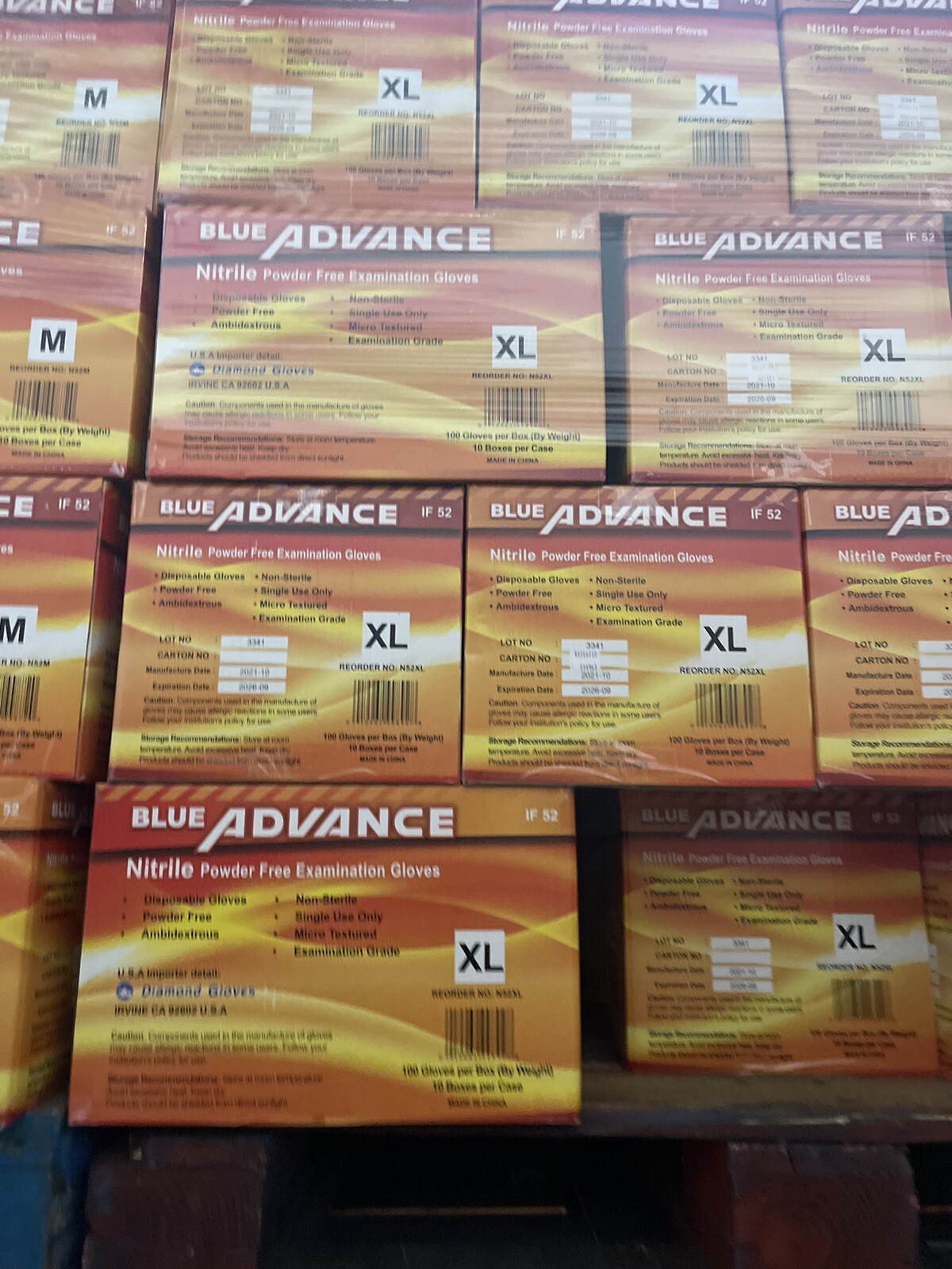 Advance 5 Mil Blue Exam Nitrile Gloves Latex & Powder-Free Size XL 1000 PCs