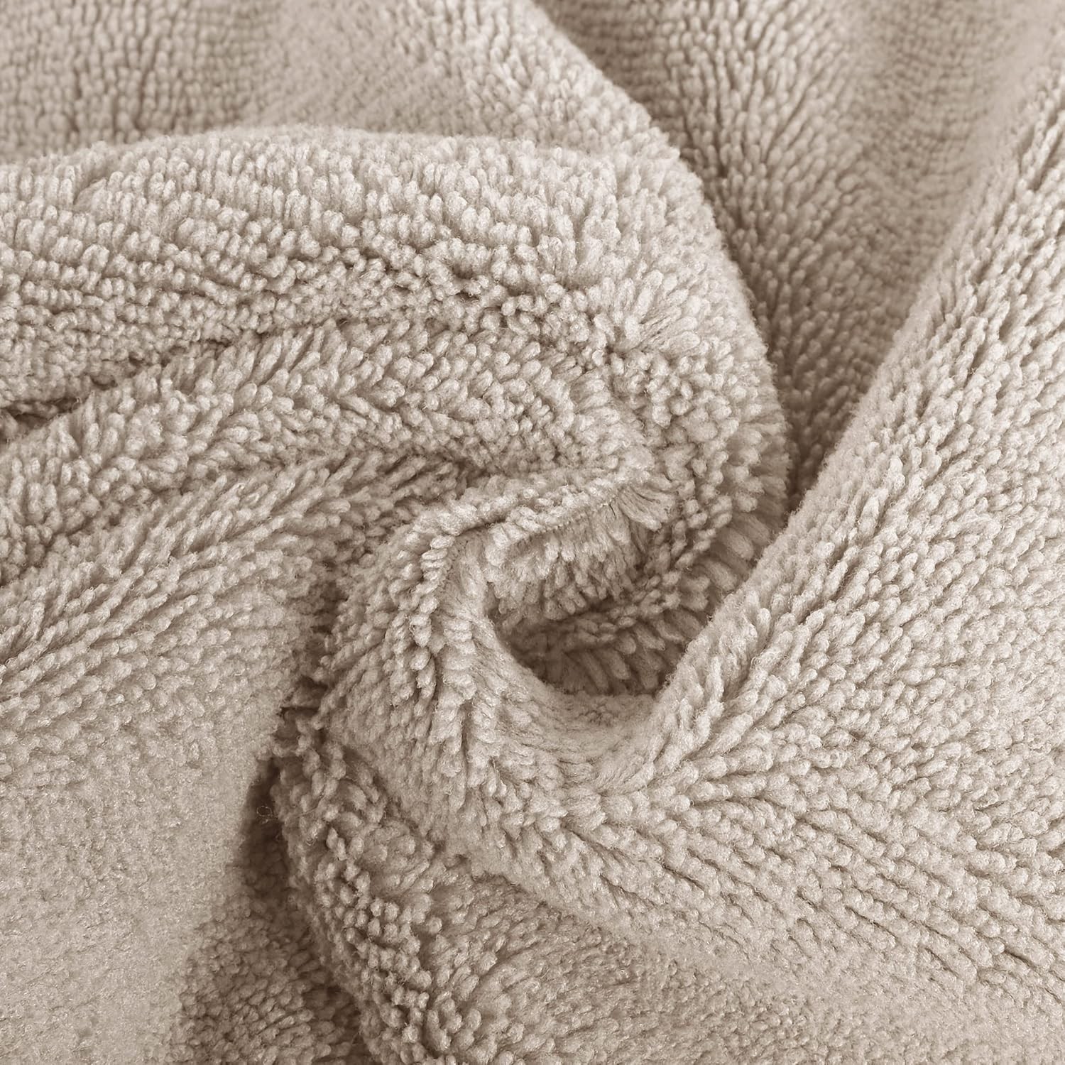 Premium Lint Microfiber Washcloth Face Towel, 13 x 13 in, Set of 6 (Beige)