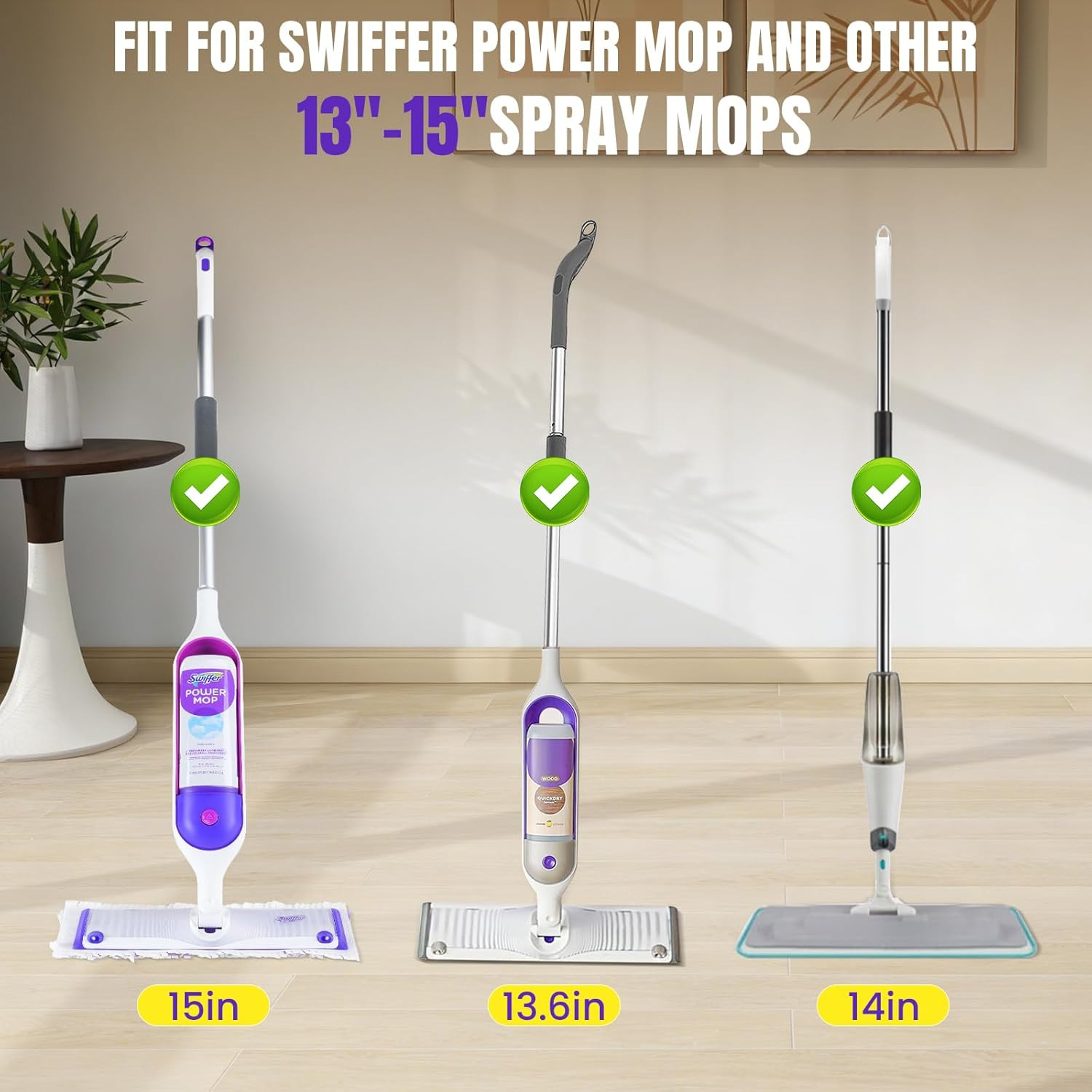 100 Pcs Power Mop Pads for Swiffer Powermop 500+ Strips Multi-Surface Refill