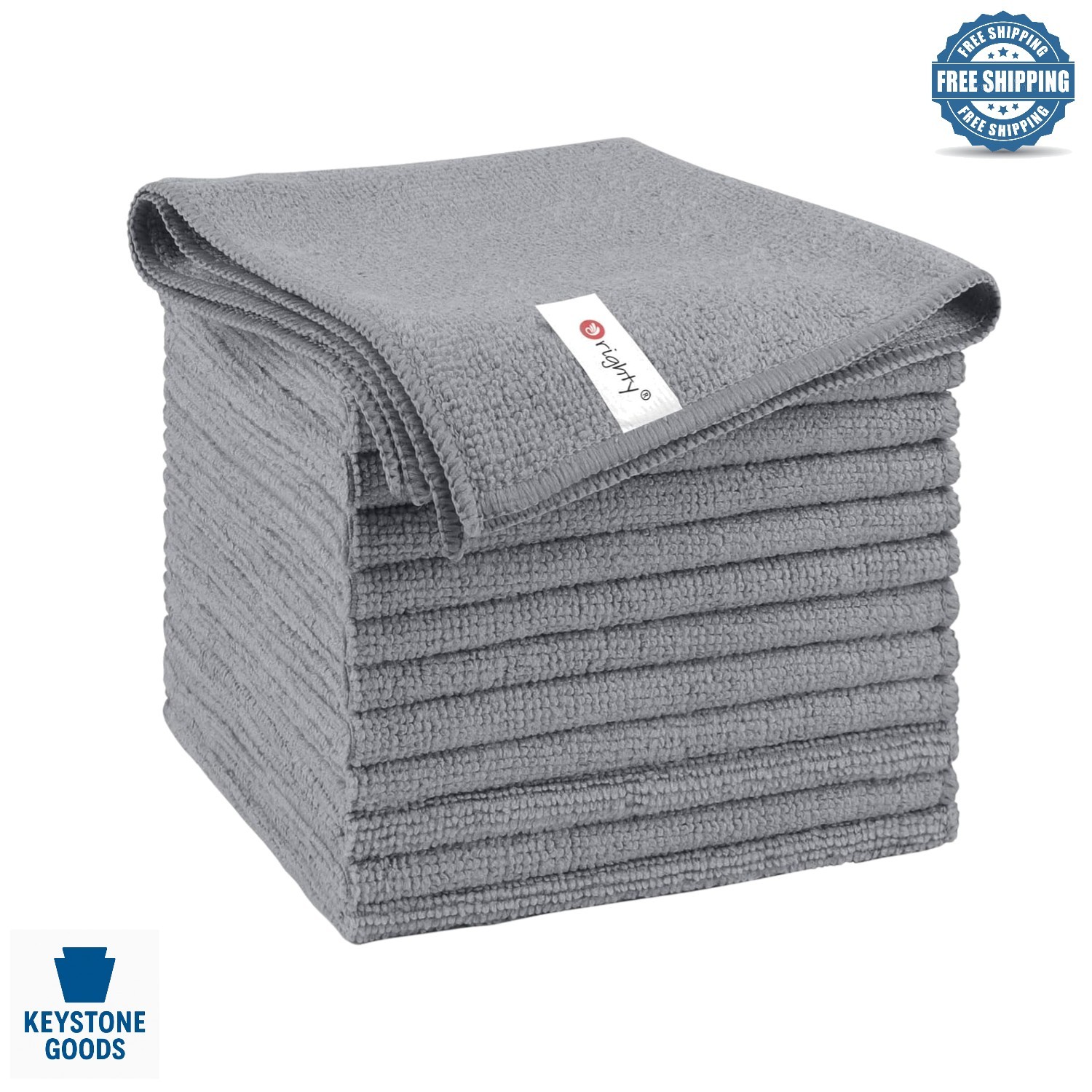 12 Pack Microfiber Cleaning Cloths – Lint-Free, UltraAbsorbent Reusable Towel…