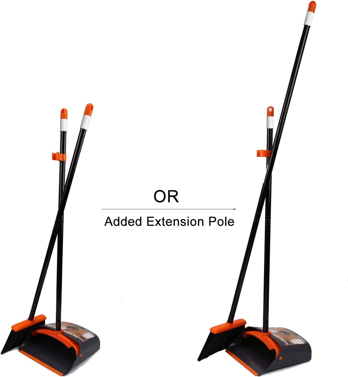 Broom and Dustpan Set with 52″ Long Handle for Home Kitchen Room Office Lobby…