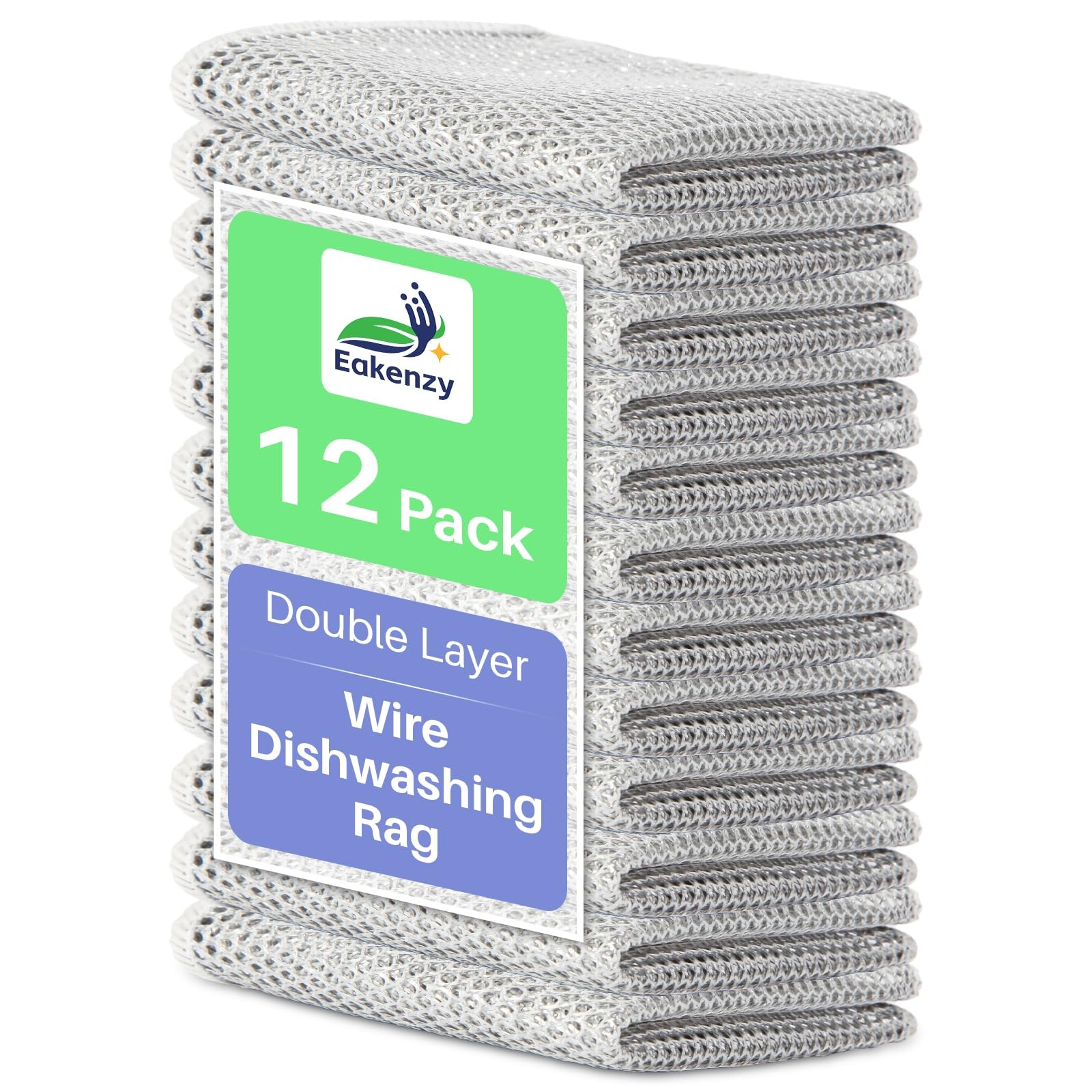 12 Pack Steel Wool Scrubber, Double Layer Non-Scratch Wire Dishcloth, Multipu