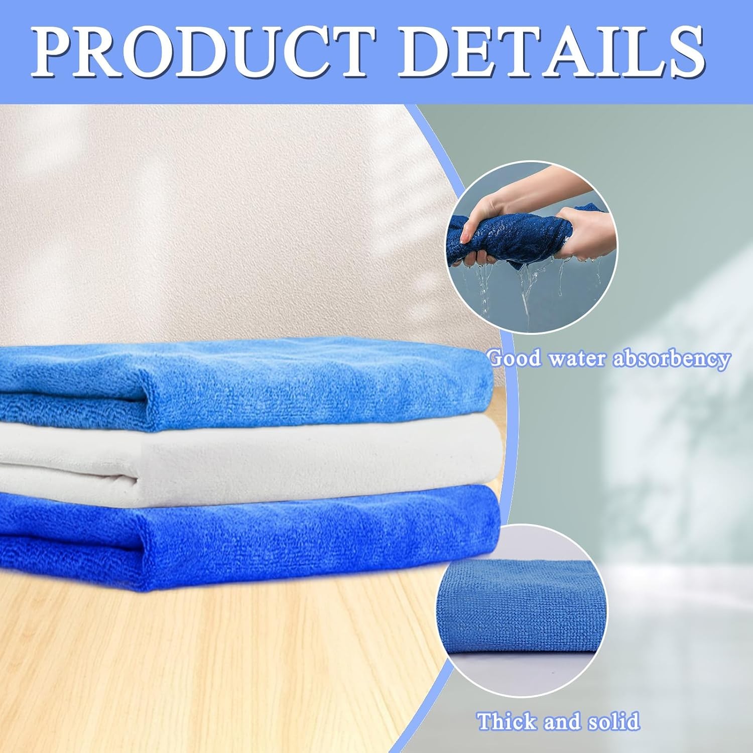 6 Pcs Extra Large Microfiber Cleaning Cloth 20″ x 30″ Washable Reusable Large