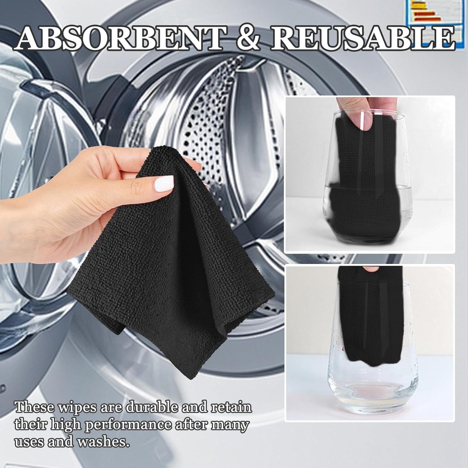 50PCS Microfiber Cleaning Cloth Roll 10″×10″ Tear Away Microfiber Towels