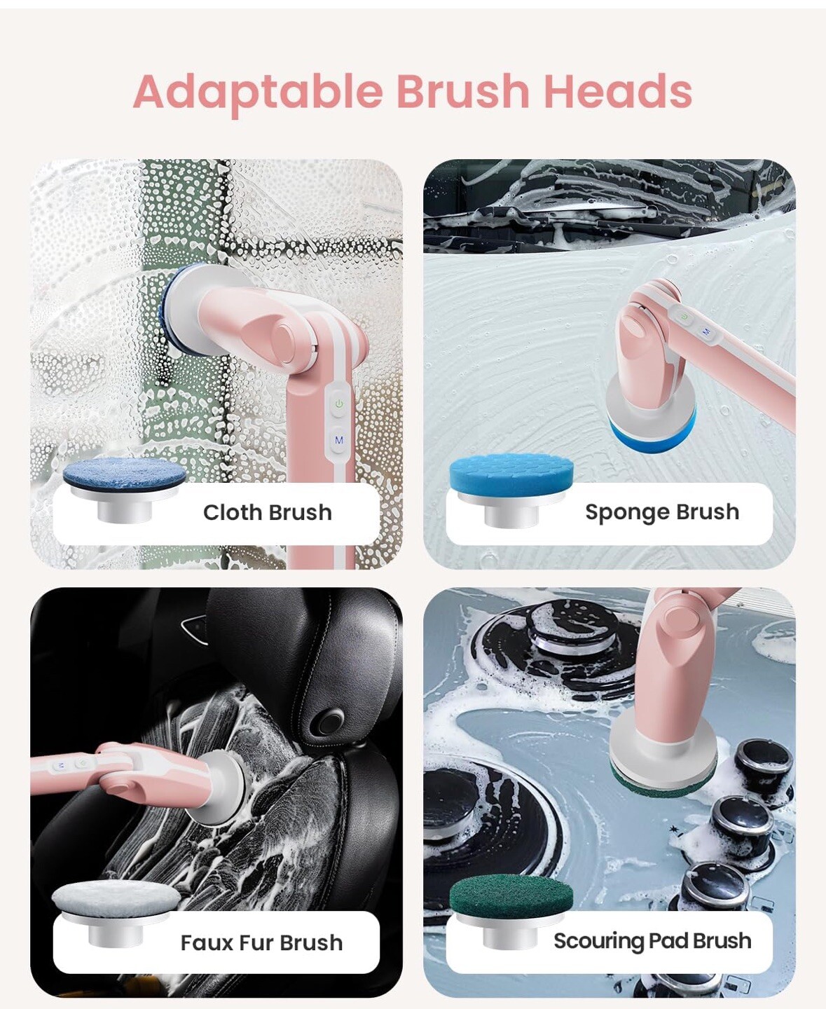 Electric Spin Scrubber, 2024 New Full-Body IPX7 Waterproof – 2 Speeds