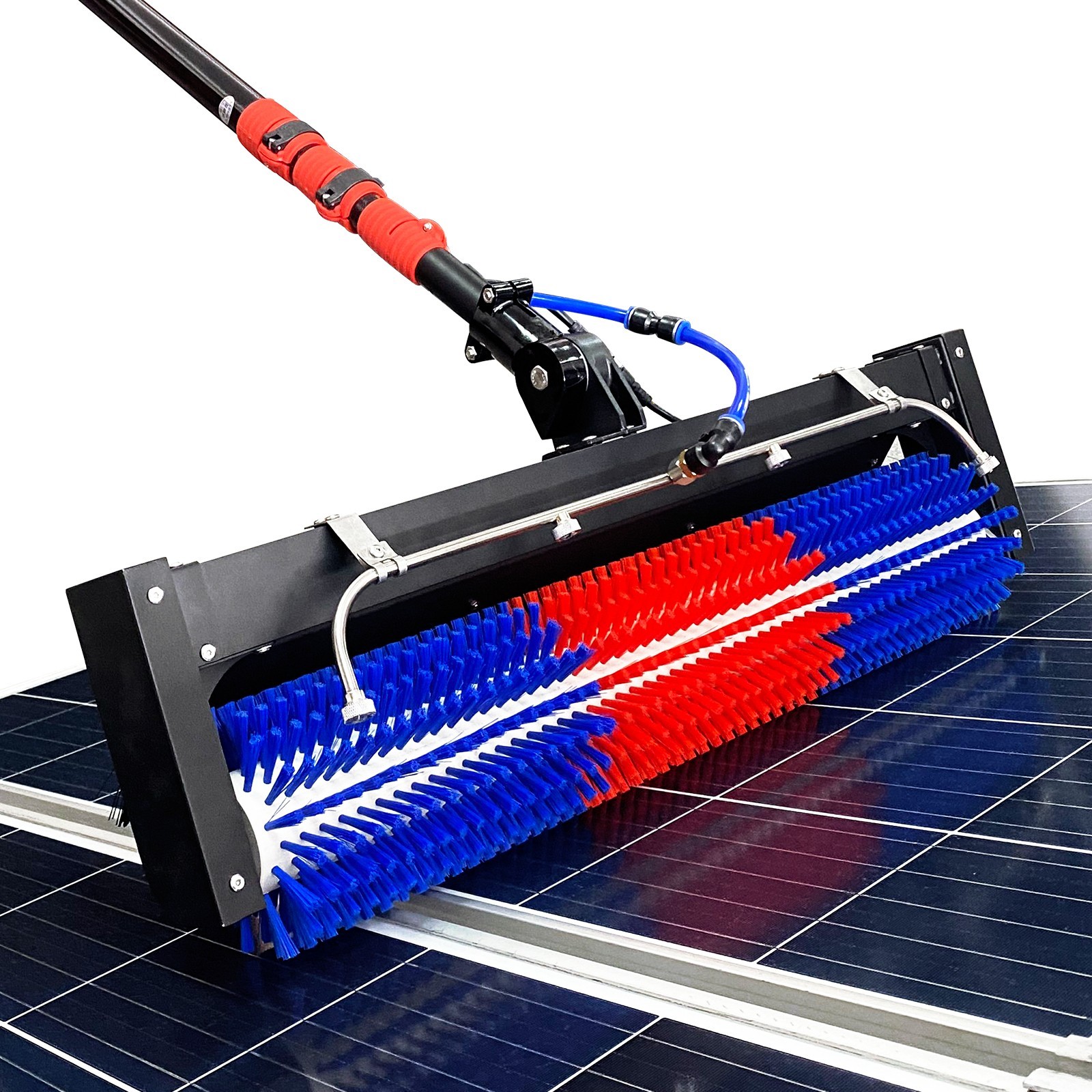 24ft Solar Panel Cleaning Brush – 400 RPM Water-Fed, AC/Battery Powered