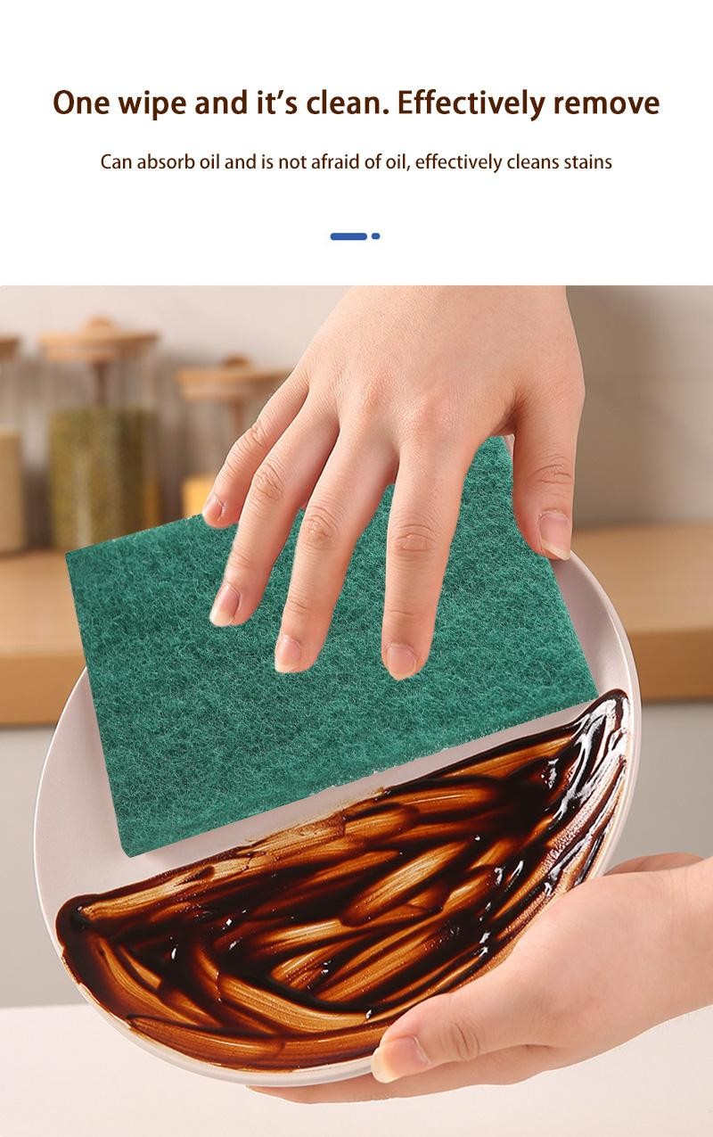 Kitchen Scrub Pads Oil Removal Scratch Free Reusable Dishwashing Cleaning Rag