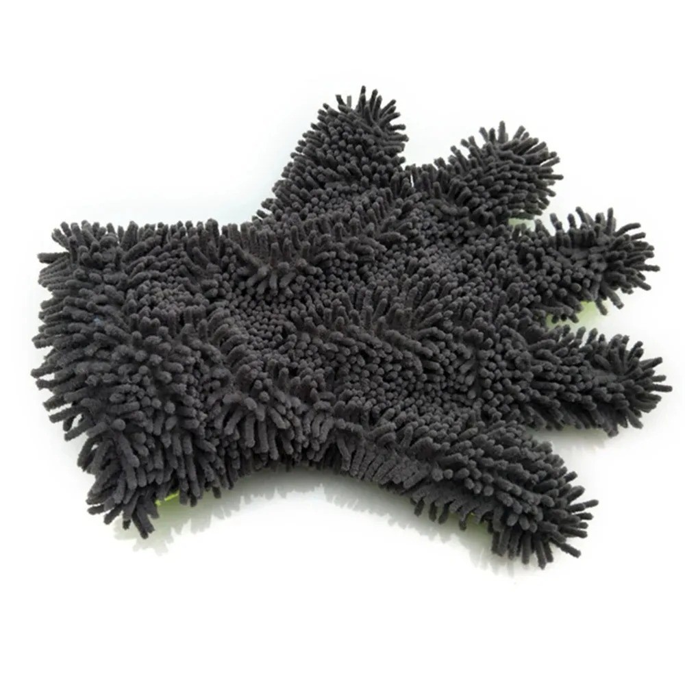 5-finger Car Wash Mitt Scratch Free Microfiber Cleaning Gloves Auto Chenille