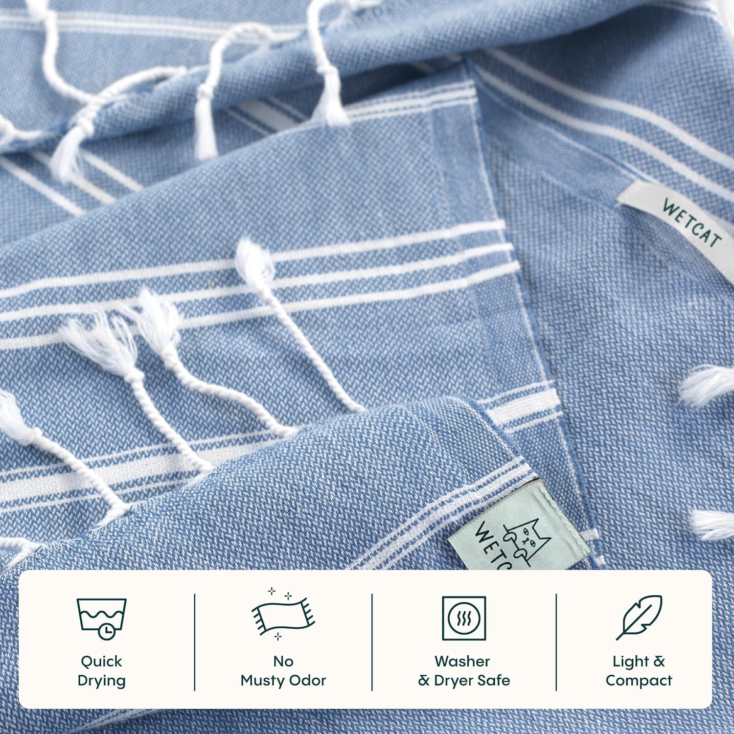 Turkish Hand Towels with Hanging Loop, Set of 2 (20″ x 30″) 100% Turkish Cotton,