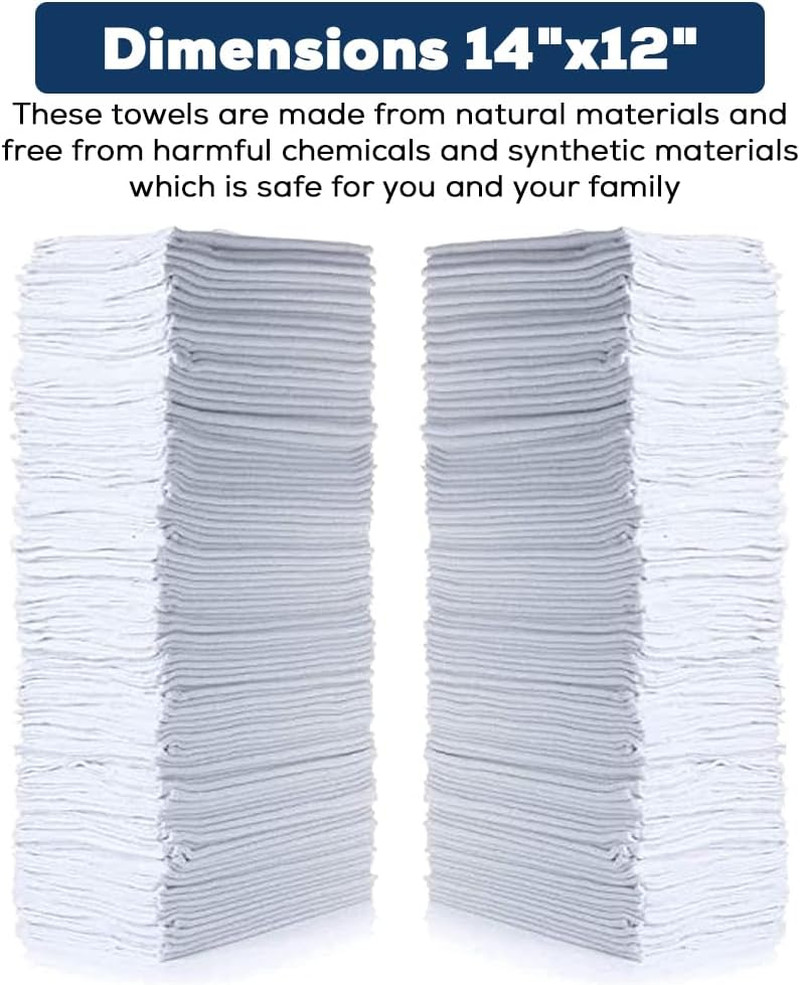 Simpli-Magic Cotton Shop Towels 14″X12″ (145 Pack) – Reusable Cleaning Shop Rags