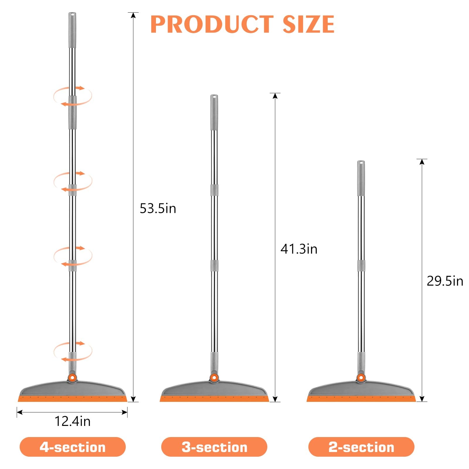 tXXFLOWER Silicone Air Broom Multifunction Broom with Long Handle Adjustable R